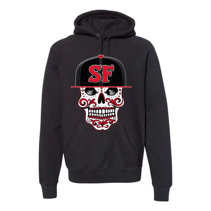 San Francisco Mexican Sugar Skull Design Bay Area Premium Hoodie