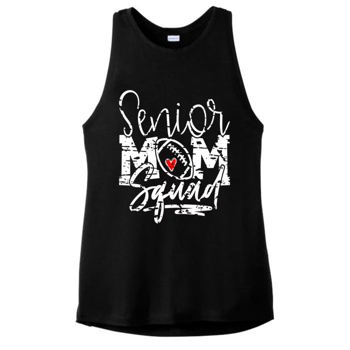 Senior Football Mom Squad Grunge Gift Ladies Tri-Blend Wicking Tank