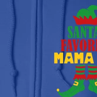 Santas Favorite Mama Elf Christmas Matching Holiday Gift Full Zip Hoodie