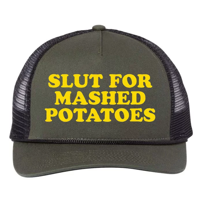 Slut For Mashed Potatoes Funny Gag Gift Retro Rope Trucker Hat Cap