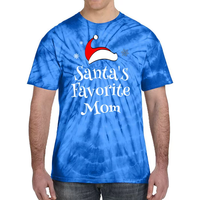 Santas Favorite Mom Christmas Xmas Family Matching Holiday Gift Tie-Dye T-Shirt