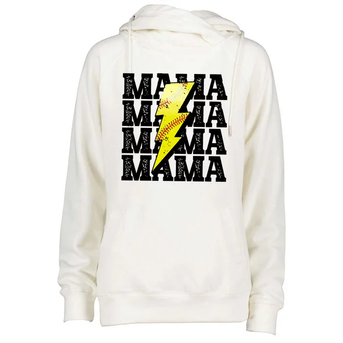 Softball Fan Mom Womens Funnel Neck Pullover Hood