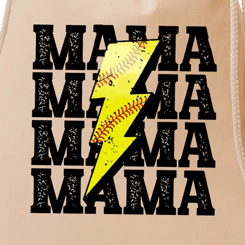 Softball Fan Mom Drawstring Bag