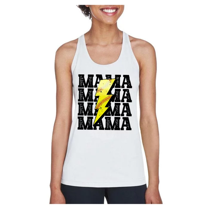 Softball Fan Mom Women's Racerback Tank