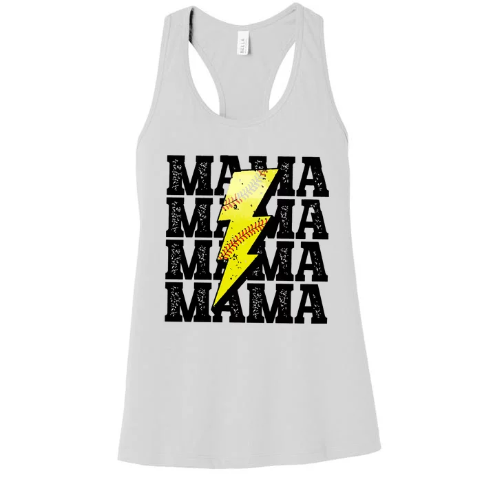 Softball Fan Mom Women's Racerback Tank