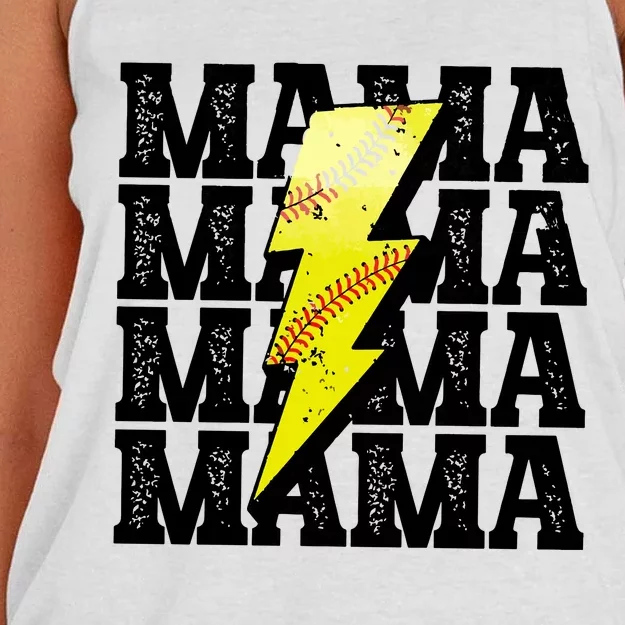 Softball Fan Mom Women's Knotted Racerback Tank