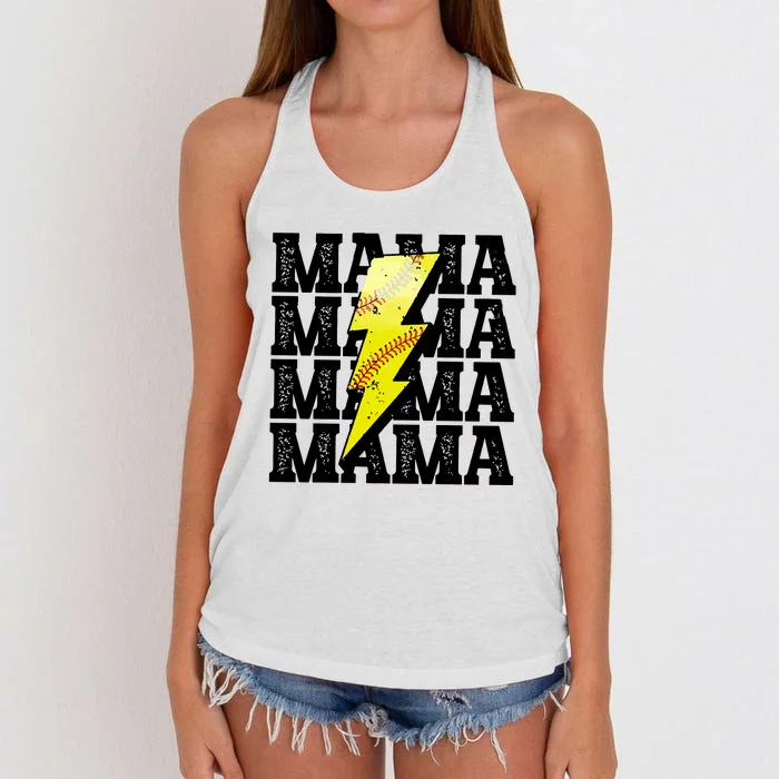 Softball Fan Mom Women's Knotted Racerback Tank