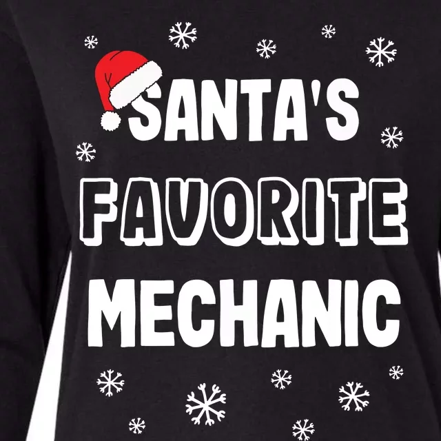 Santas Favorite Mechanic Christmas Gift Womens Cotton Relaxed Long Sleeve T-Shirt