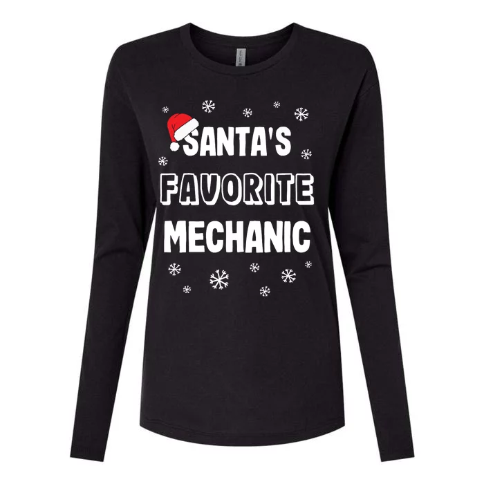 Santas Favorite Mechanic Christmas Gift Womens Cotton Relaxed Long Sleeve T-Shirt