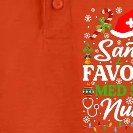 Santas Favorite Med Surg Nurse Gift Funny Christmas Pajama Funny Gift Dry Zone Grid Performance Polo