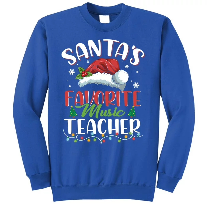 SantaS Favorite Music Teacher Christmas Santa Hat Gift Sweatshirt