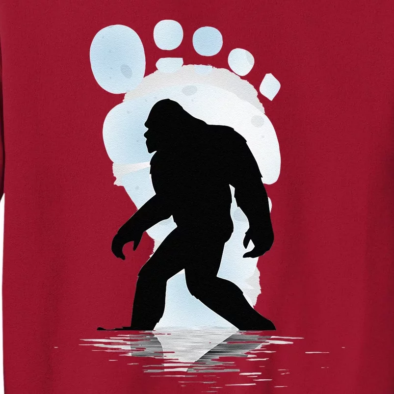 Sasquatch Footprint Moon Light Bigfoot Lovers Gifts Tall Sweatshirt