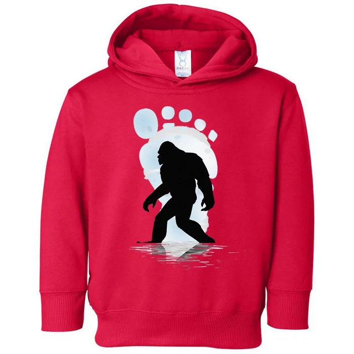 Sasquatch Footprint Moon Light Bigfoot Lovers Gifts Toddler Hoodie