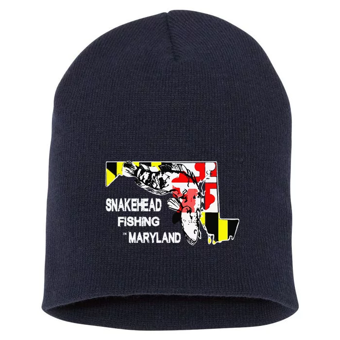 Snakehead Fishing Maryland Bass Outdoor Angler Short Acrylic Beanie