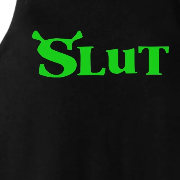 Slut Funny Meme Logo Ladies Tri-Blend Wicking Tank