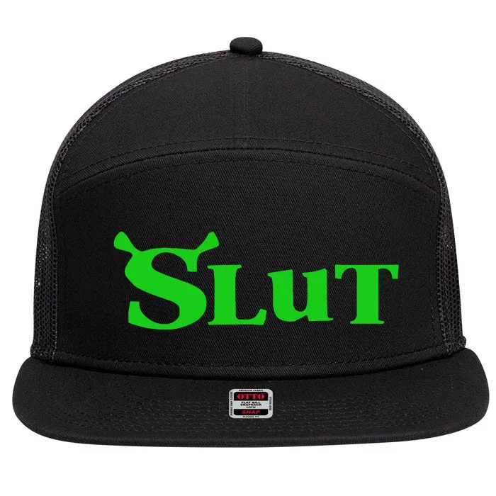 Slut Funny Meme Logo 7 Panel Mesh Trucker Snapback Hat