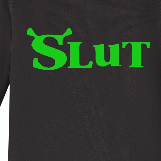 Slut Funny Meme Logo Baby Long Sleeve Bodysuit