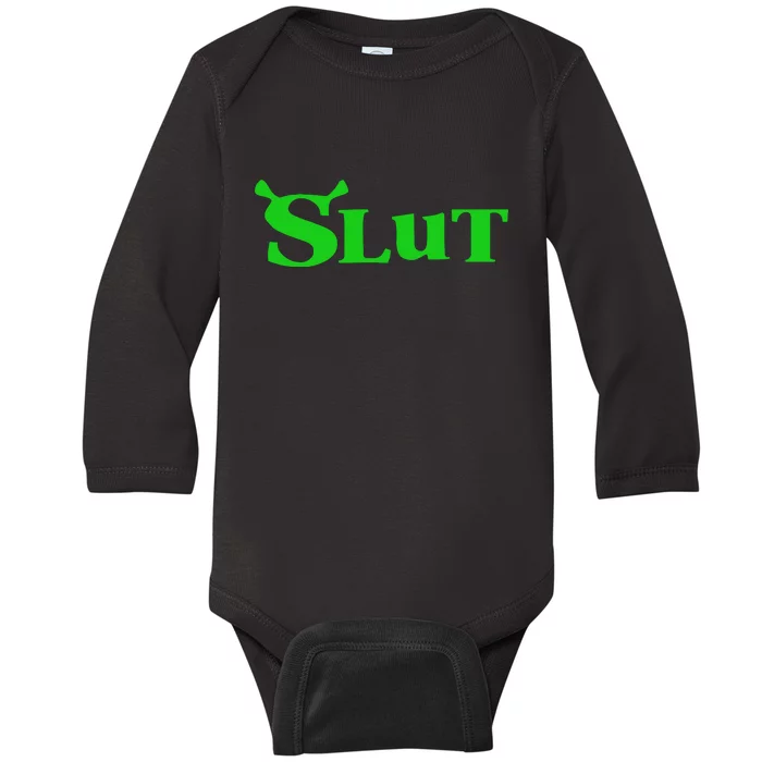 Slut Funny Meme Logo Baby Long Sleeve Bodysuit