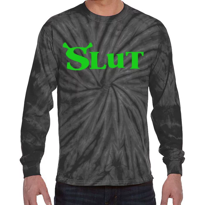 Slut Funny Meme Logo Tie-Dye Long Sleeve Shirt