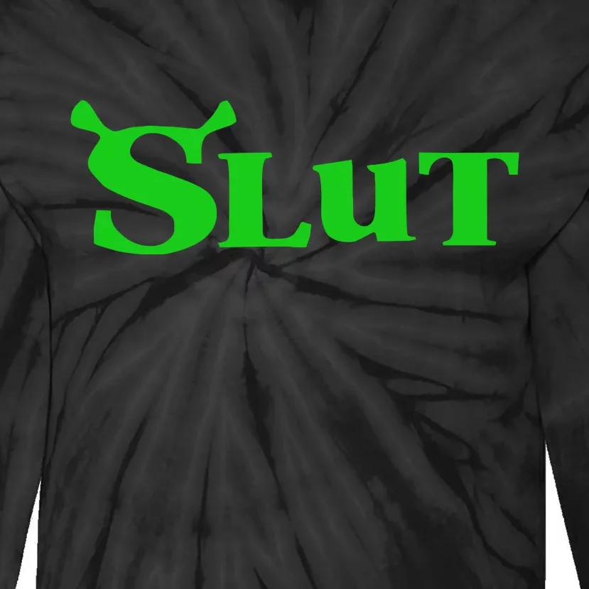 Slut Funny Meme Logo Tie-Dye Long Sleeve Shirt