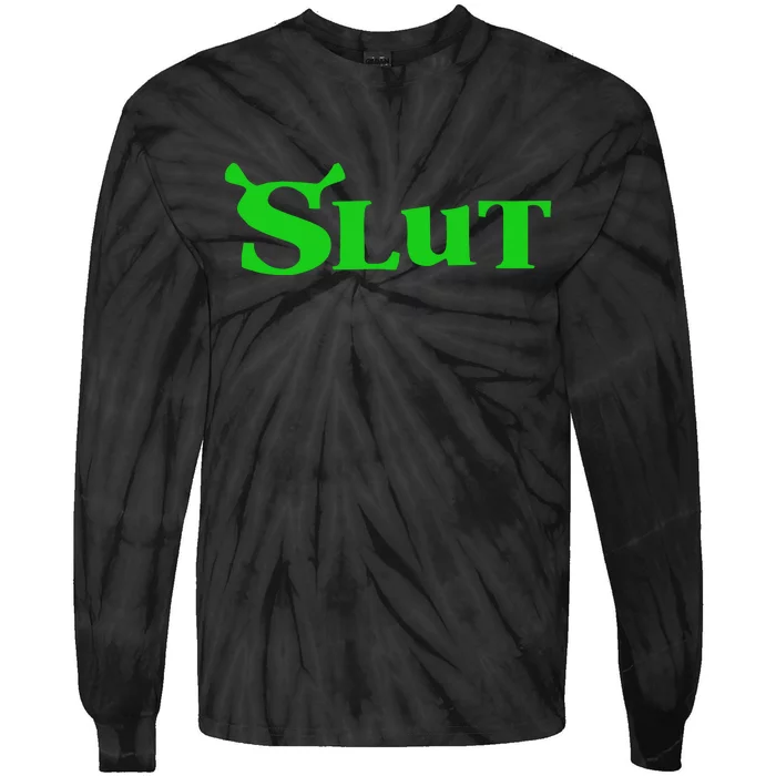 Slut Funny Meme Logo Tie-Dye Long Sleeve Shirt