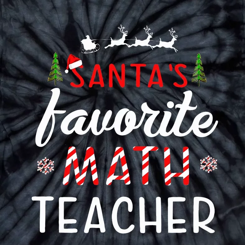 Santa's Favorite Math Teacher Christmas Mathematics teacher Tie-Dye T-Shirt