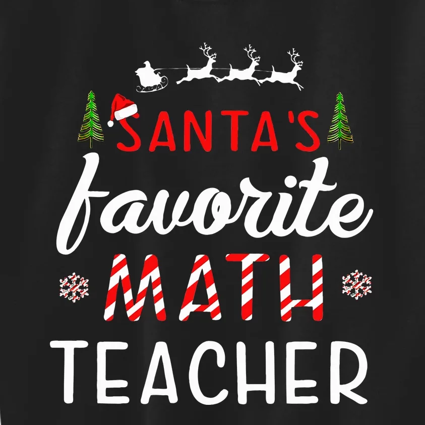 Santa's Favorite Math Teacher Christmas Mathematics teacher Kids Sweatshirt