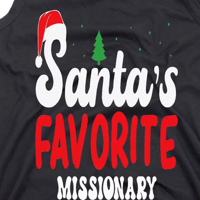 Santa's Favorite Missionary Christmas Pajamas Tank Top