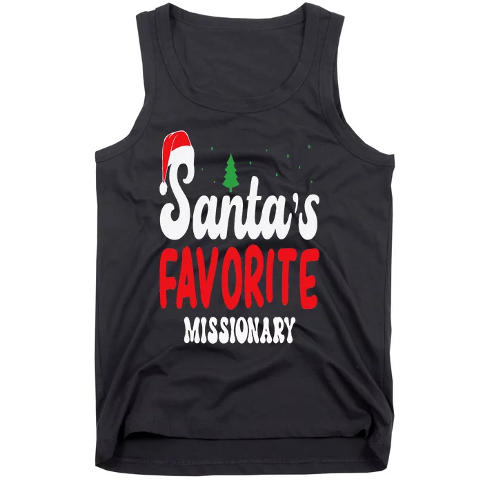 Santa's Favorite Missionary Christmas Pajamas Tank Top