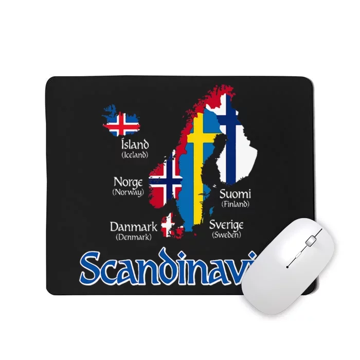 Scandinavia Flags Map Mousepad