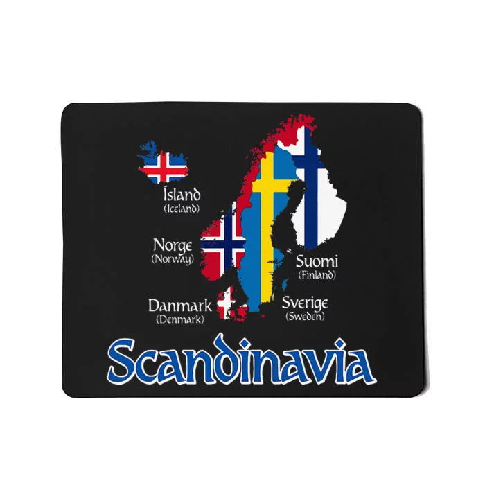 Scandinavia Flags Map Mousepad