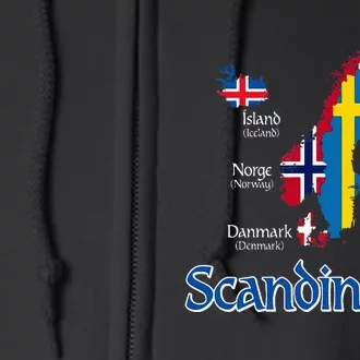 Scandinavia Flags Map Full Zip Hoodie