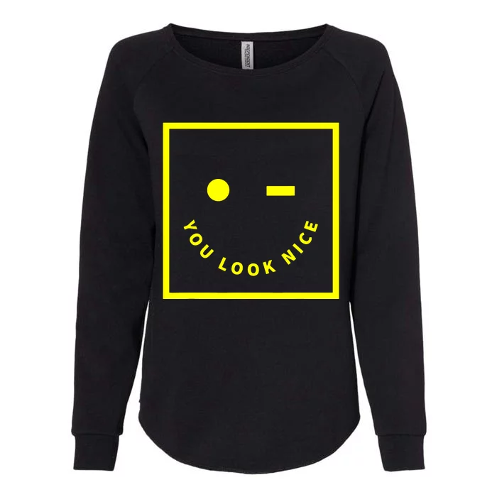 Smiley Face Music Retro Womens California Wash Sweatshirt