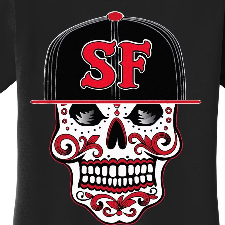 San Francisco Mexican Sugar Skull Design Bay Area Women's T-Shirt