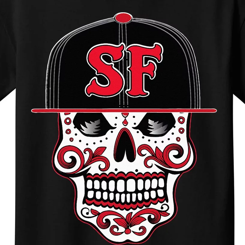 San Francisco Mexican Sugar Skull Design Bay Area Kids T-Shirt