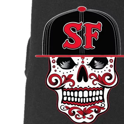 San Francisco Mexican Sugar Skull Design Bay Area Doggie 3-End Fleece Hoodie