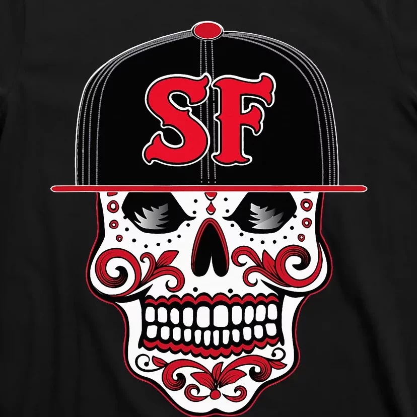 San Francisco Mexican Sugar Skull Design Bay Area T-Shirt