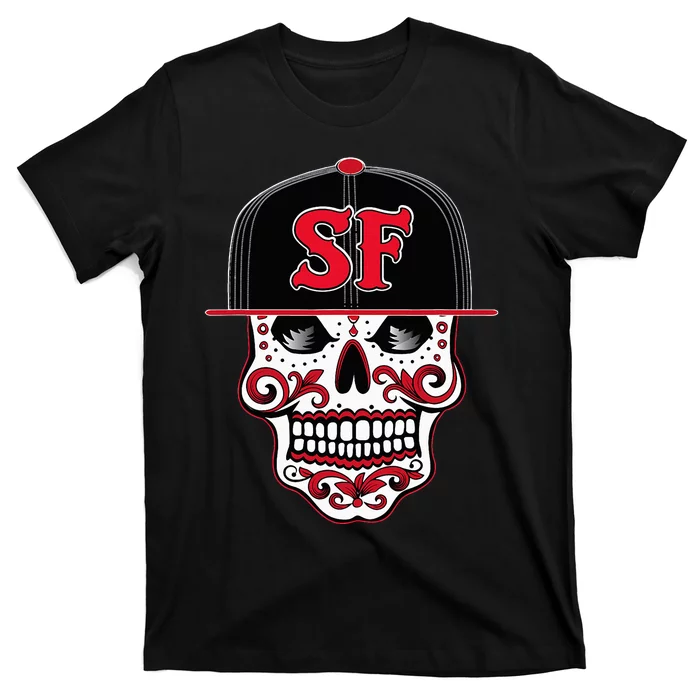 San Francisco Mexican Sugar Skull Design Bay Area T-Shirt