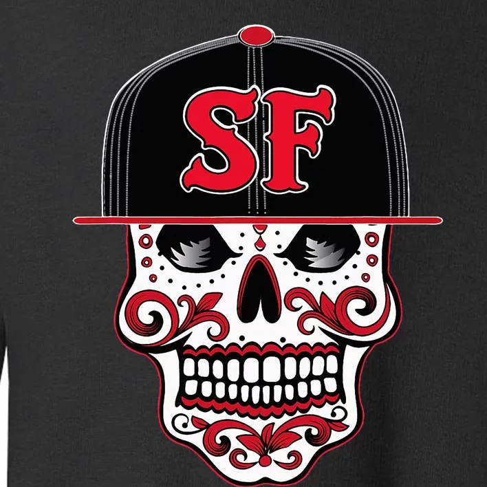 San Francisco Mexican Sugar Skull Design Bay Area Toddler Sweatshirt