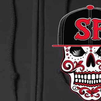 San Francisco Mexican Sugar Skull Design Bay Area Full Zip Hoodie