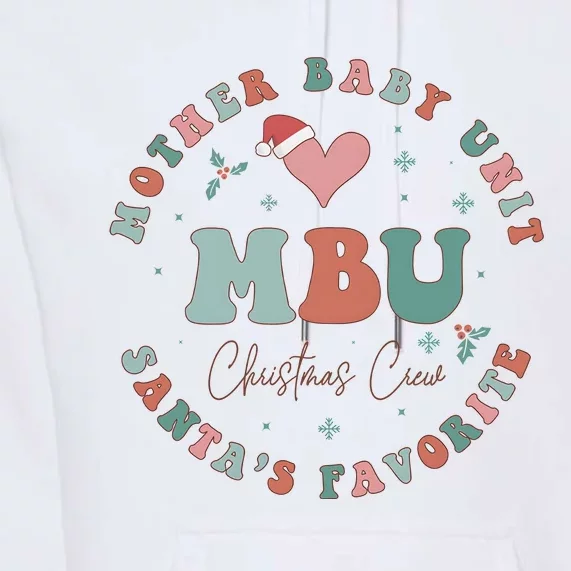 Santa Favorite Mother Baby Unit Retro Mom Baby Nurse Christmas Premium Hoodie