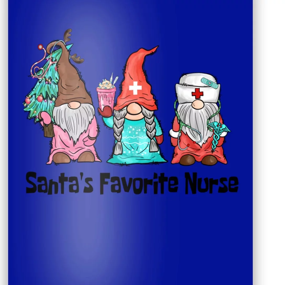 SantaS Favorite Nurse Life Gnome Crew Christmas Xmas Scrub Funny Gift Poster