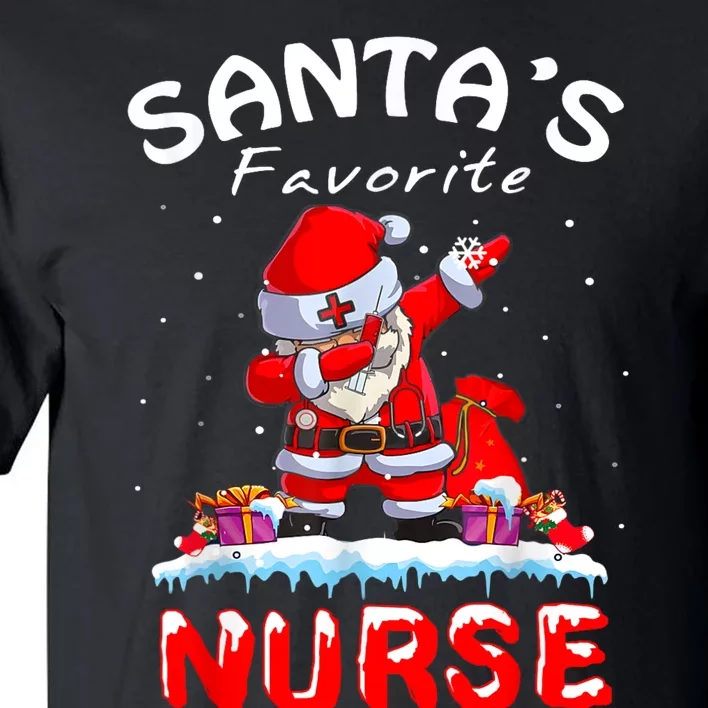 SantaS Favorite Nurse Christmas Funny Dabbing Santa Tall T-Shirt