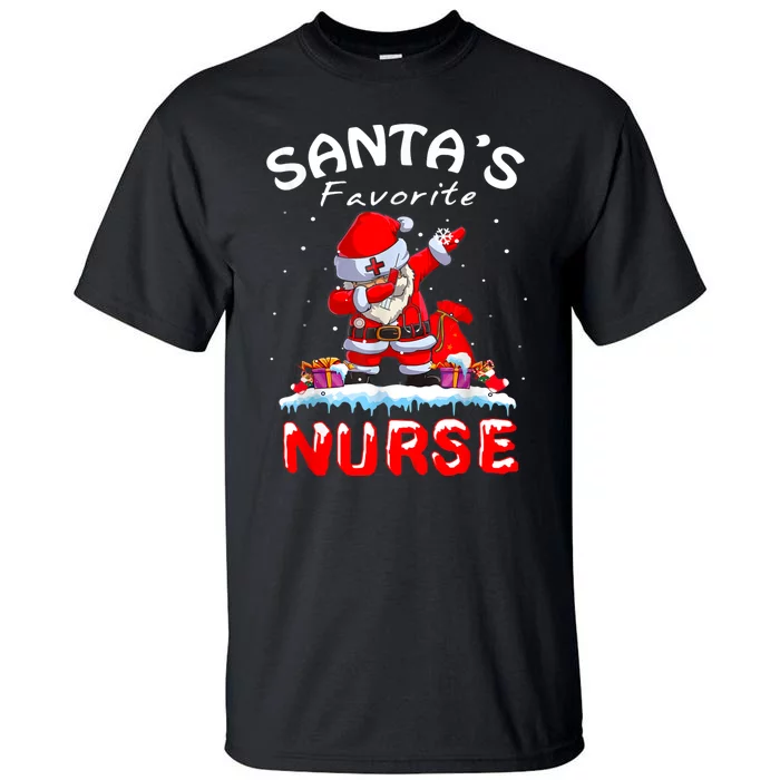 SantaS Favorite Nurse Christmas Funny Dabbing Santa Tall T-Shirt