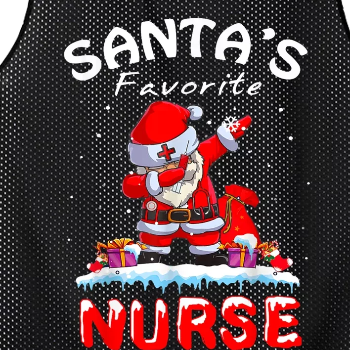 SantaS Favorite Nurse Christmas Funny Dabbing Santa Mesh Reversible Basketball Jersey Tank