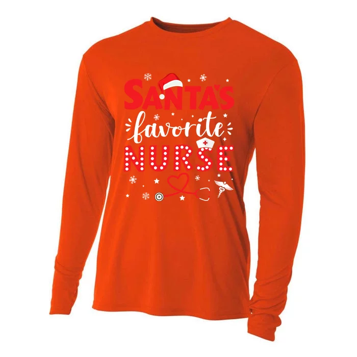 Santa Favorite Nurse For Christmas In Hospital Cute Gift Cooling Performance Long Sleeve Crew