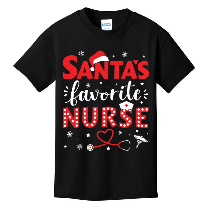 Santa Favorite Nurse For Christmas In Hospital Kids T-Shirt