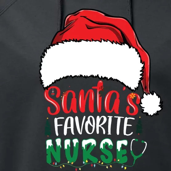 Santas Favorite Nurse Christmas Nursing Performance Fleece Hoodie