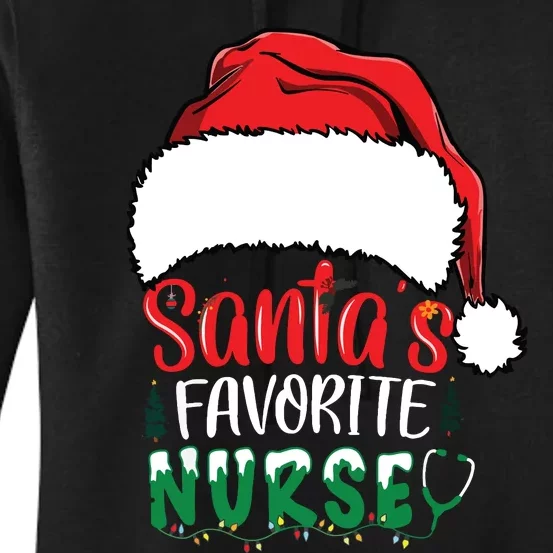 Santas Favorite Nurse Christmas Nursing Women's Pullover Hoodie