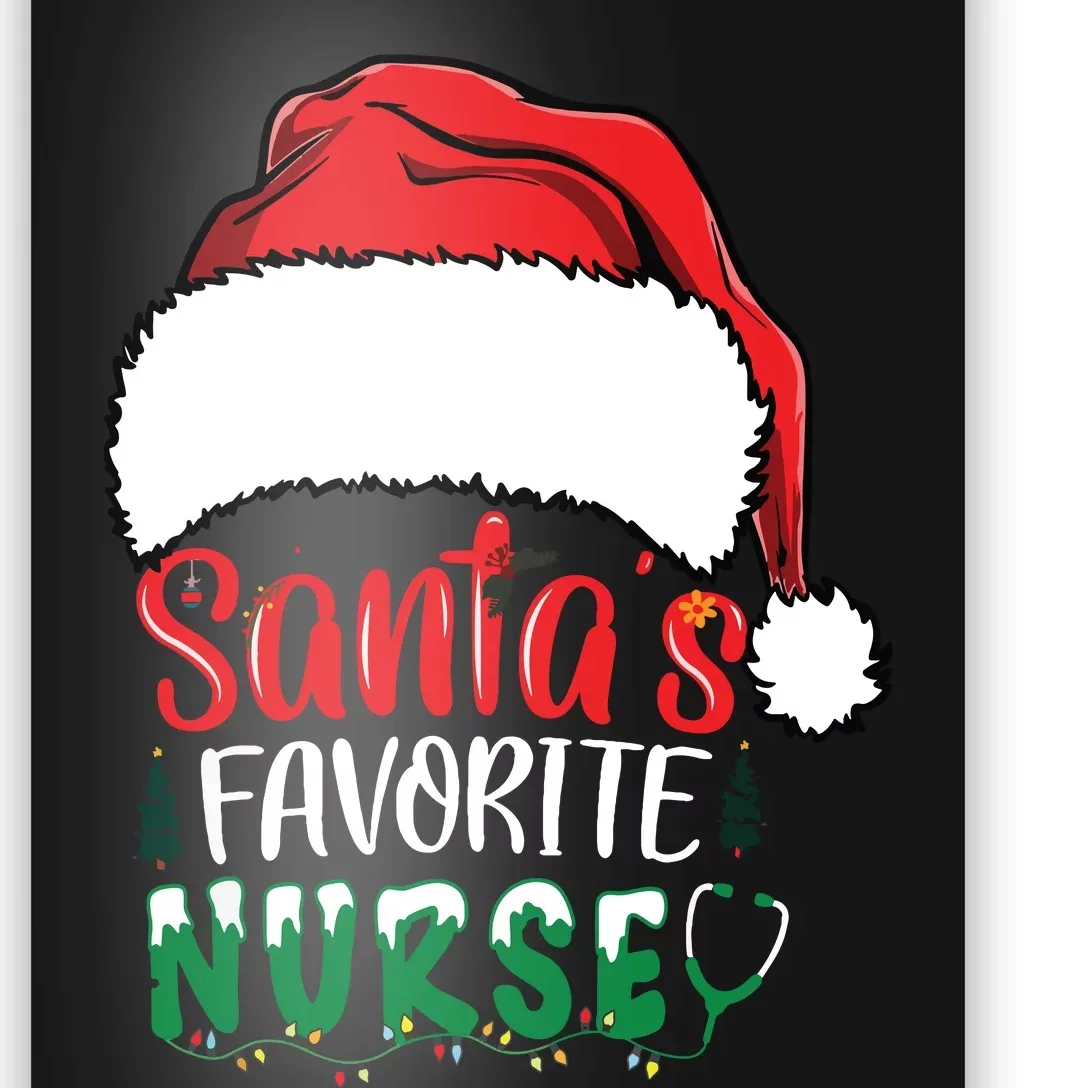 Santas Favorite Nurse Christmas Nursing Poster